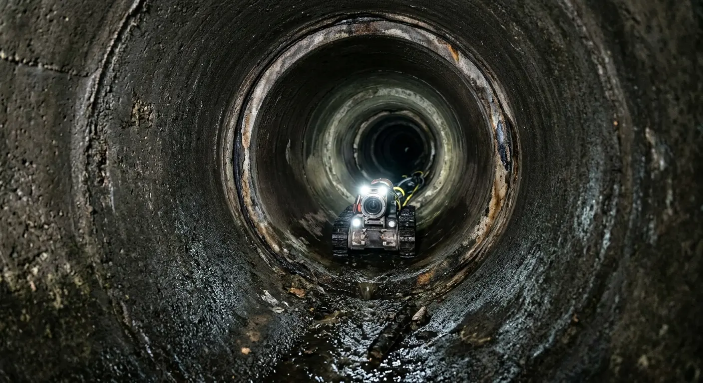 Robotic sewer camera inspecting pipe interior for Drain Snake Service in Ewa Villages